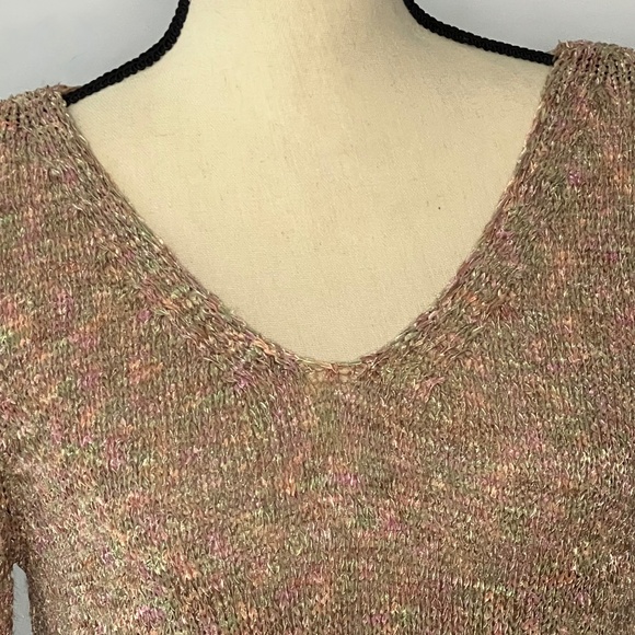 Talbots Multicolored V-Neck Sweater Sz S - Picture 3 of 10